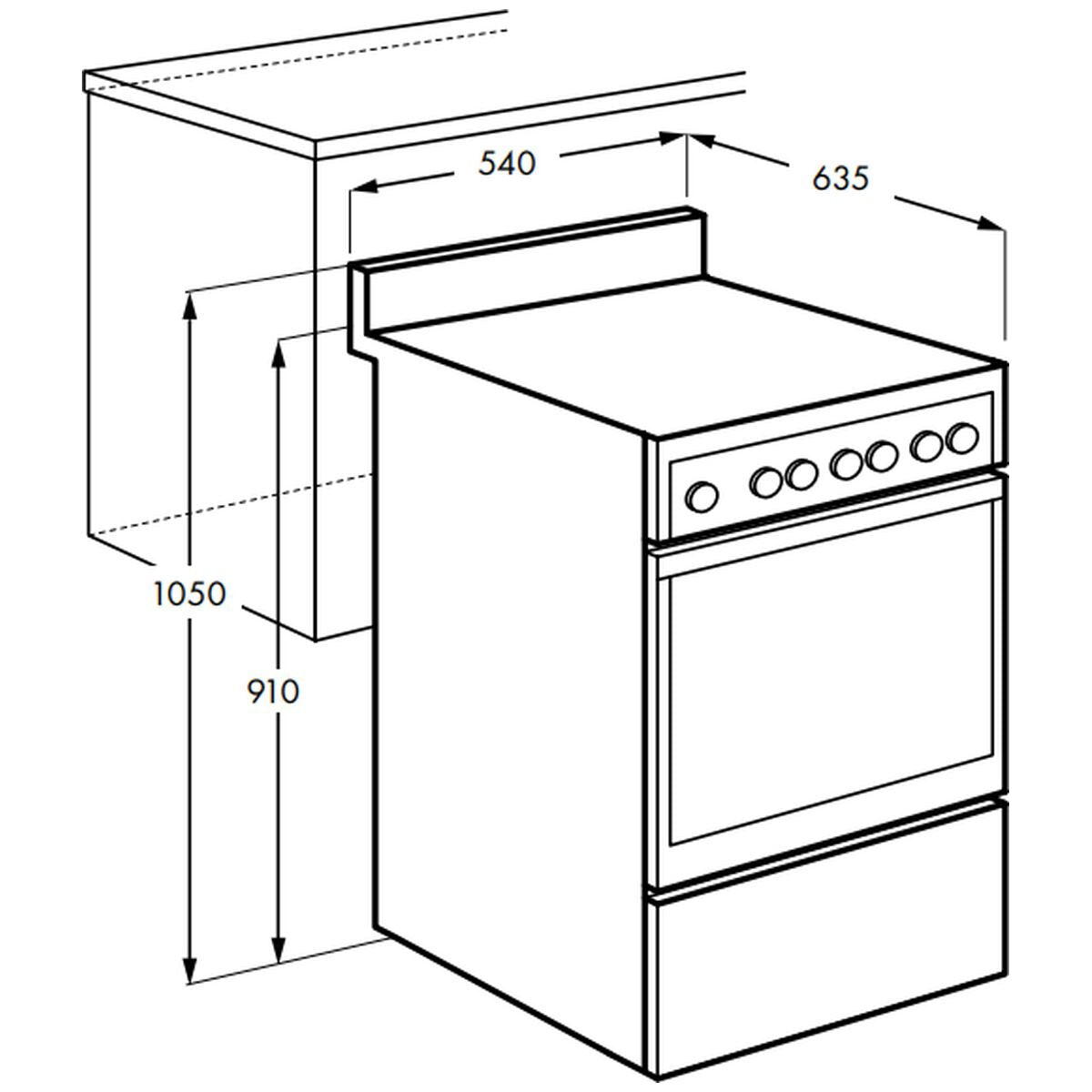 Chef CFG504SCH 54cm Stainless Steel Freestanding Stove - Chef Seconds Discount
