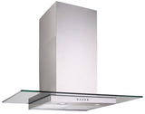 Q SERIES CH907GSS-EXTHGIX 90cm Flat Glass Silent Canopy Rangehood, Indoor Motor