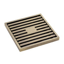Fienza CHG1085AB Square Slim Grate Floor Waste, 88mm Outlet, Antique Brass - Special Order