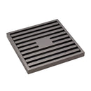 Fienza CHG1085GM Square Slim Grate Floor Waste, 88mm Outlet, Gun Metal