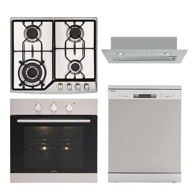 Trade Bundle TR01, 60cm Electric Oven, Gas Cooktop, Undermount Hood and Dishwasher