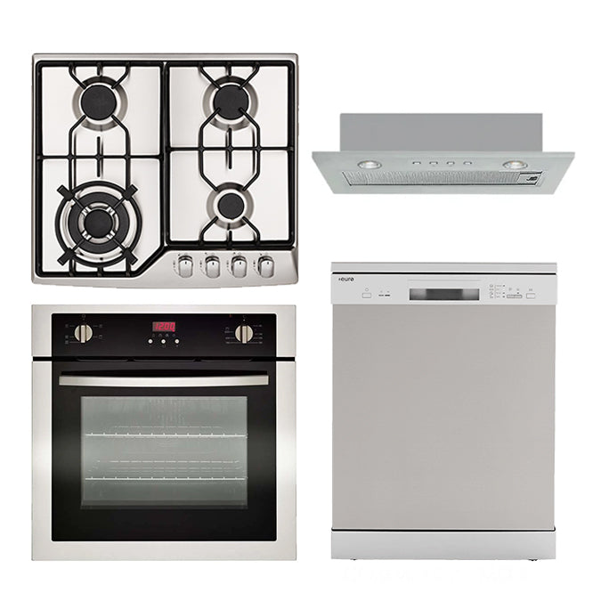 Trade Bundle TR02, 60cm Electric Oven, Gas Cooktop, Undermount Hood and Dishwasher