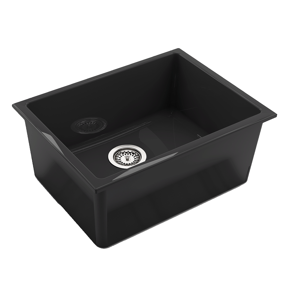 Abey Constance III Single Bowl Sink, 610X1460mm, Black, CONSTANCE-3B