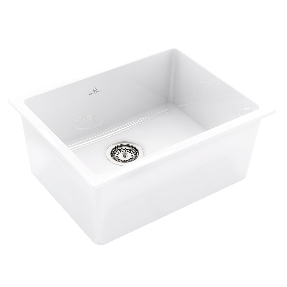 Abey Constance III Single Bowl Sink, 610X1460mm, White, CONSTANCE-3W
