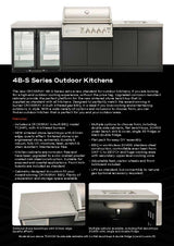 Crossray TC4K-09 Four Burner Gas BBQ Outdoor Kitchen with Double Drinks Fridge, Grey Top