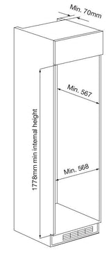 Kleenmaid CRZ25511 Integrated Top Mount Refrigerator with Bottom Mount Freezer