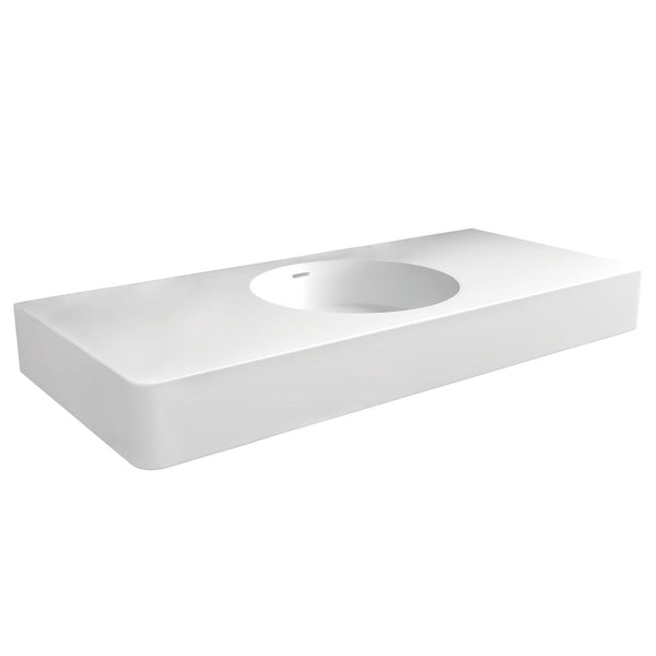 Fienza CSB11-100-0 Encanto 1000 Cast Stone Wall Basin, No Tap Hole - Special Order