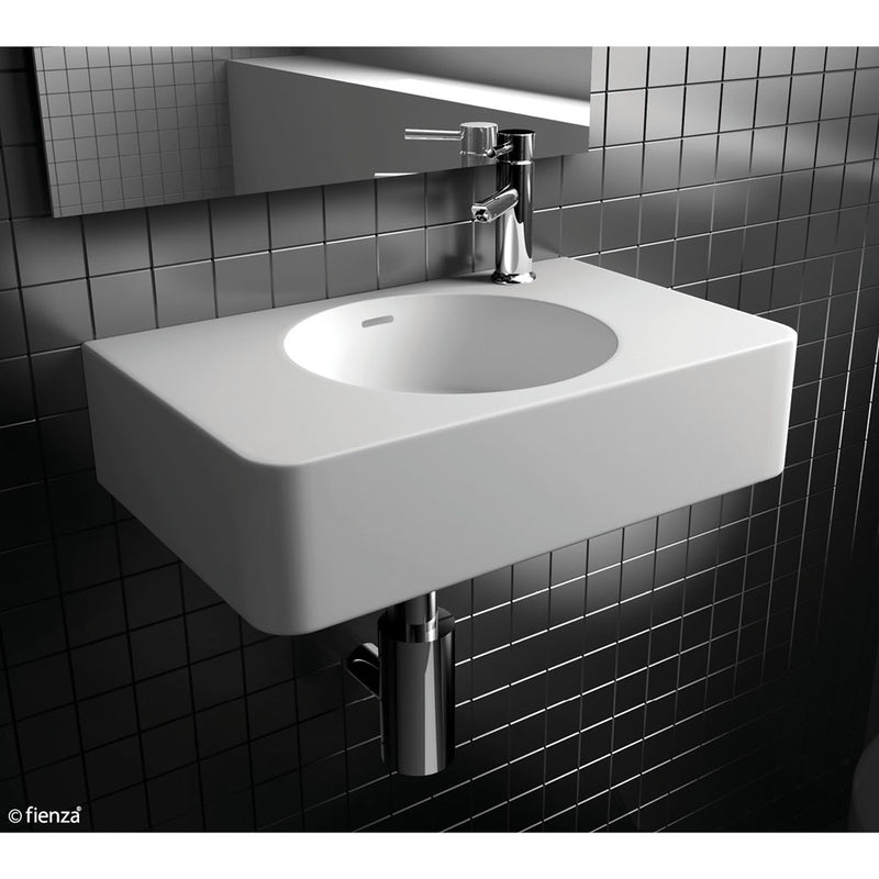 Fienza CSB11-47NO Encanto 470 Cast Stone Wall Basin, No Tap Hole, No Overflow