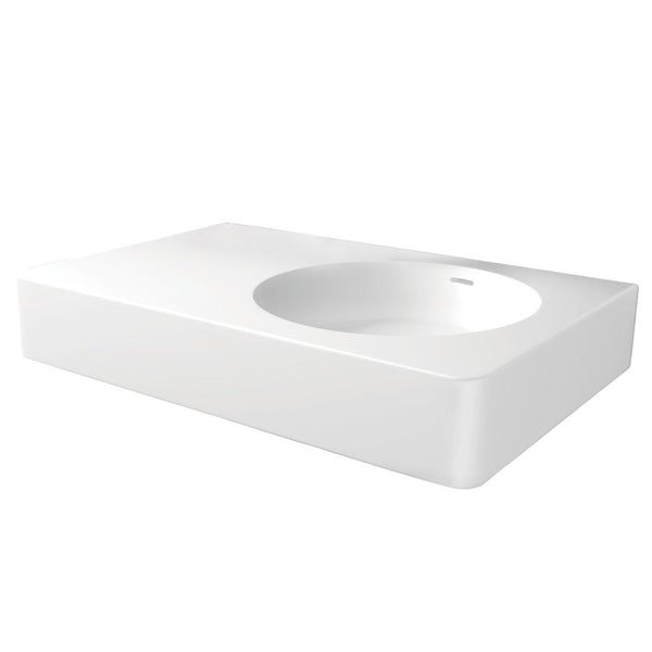 Fienza CSB11-70R-0 Encanto 700 Cast Stone Wall Basin, No Tap Hole, Right Bowl - Special Order