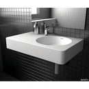 Fienza CSB11-70R Encanto 700 Cast Stone Wall Basin, One Tap Hole, Right Bowl