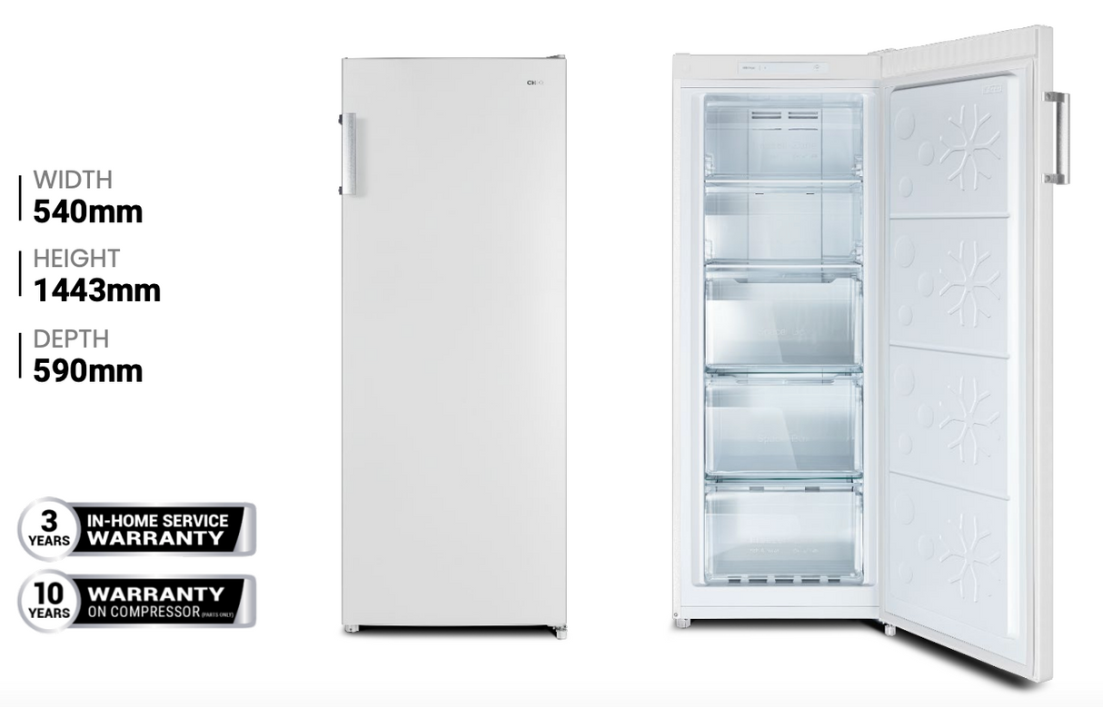 Chiq Csf166Nw 166L White Frost Free Upright Freezer Freezers