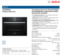 Bosch CSG656RB1A Serie 8 45cm Compact Steam Oven - Ex Display Discount