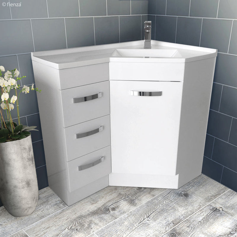 Fienza PC9090 Corner 900x900 Vanity Unit, White