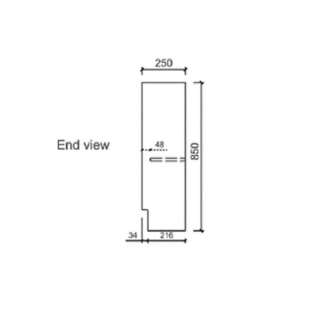 Aulic Revit 450mm Floorstanding Vanity With Ceramic Top CA20-465-CT26 Vanity Units