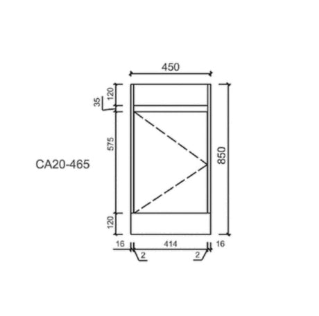 Aulic Revit 450mm Floorstanding Vanity With Ceramic Top CA20-465-CT26 Vanity Units