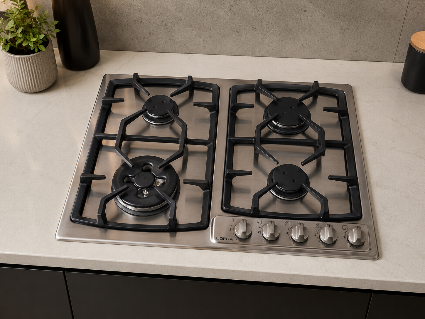 Lofra Appliances LPICG74WSS Stainless Steel Gas Cooktop