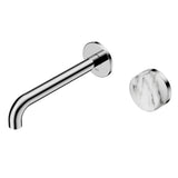 Nero Serenity Progressive Wall Basin Mixer 220mm Spout w/ Arabescato Corchia Handle Chrome 24E076CH