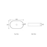 Otti OT6035CON Clayton Oval 600x350x120 Concrete Above Counter Basin