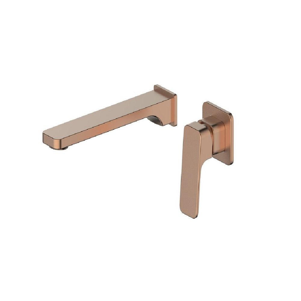 Greens Swept Wall Basin Mixer, PVD Brushed Copper, 18602528