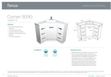 Fienza PC9090 Corner 900x900 Vanity Unit, White