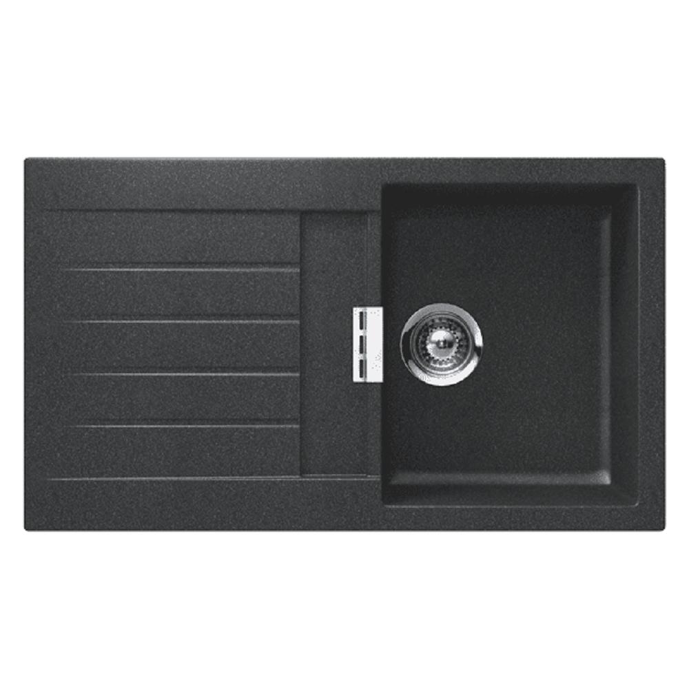 Abey Signus Single Bowl Topmount Sink, 860x500mm, Magma Black, D100B