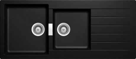 Abey D200B Schock Signus 1 And 3/4 Bowl Sink With Drainer Granite Kitchen Sinks