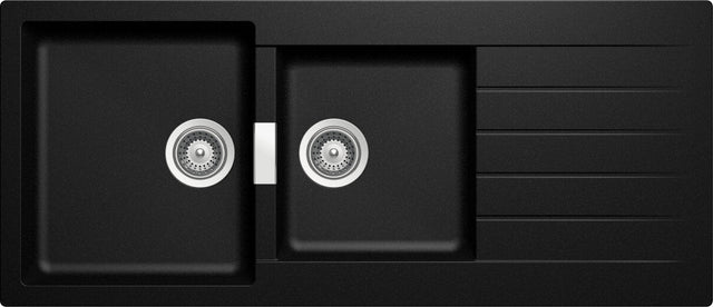 Abey D200B Schock Signus 1 And 3/4 Bowl Sink With Drainer Granite Kitchen Sinks