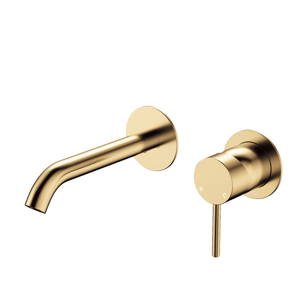 Fienza Kaya D228104UB Basin/Bath Wall Mixer 160 Dress Kit Round Plate Urban Brass