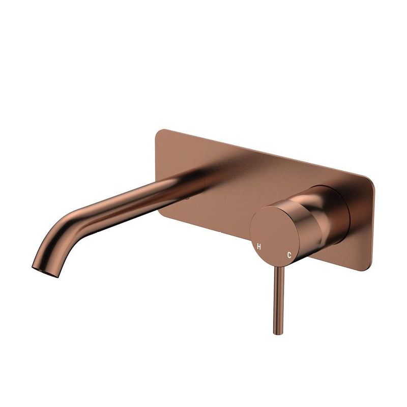 Fienza Kaya D228106CO Basin/Bath Wall Mixer 160mm Dress Kit Soft Square Plate Brushed Copper