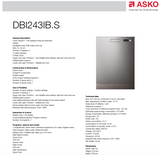 ASKO 60cm Style Built-In Dishwasher Black Steel DBI243IBSAU - ASKO Seconds Discount