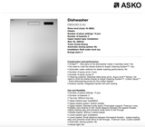 ASKO 60cm Classic Built-In Dishwasher Stainless Steel, DBI343IDSAU - ASKO Seconds Discount