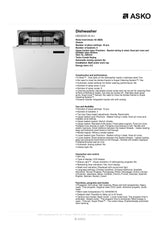 ASKO 60cm Classic Built Under Dishwasher White, DBI364IDWAU - ASKO Seconds Discount