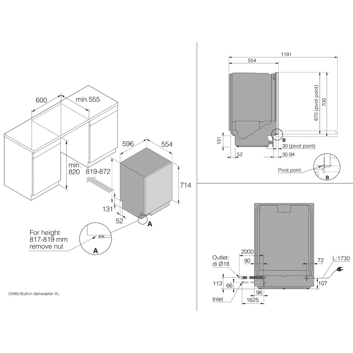 ASKO DBI766IQSAU 60cm Style Built-In Dishwasher Stainless Steel - ASKO Factory Seconds