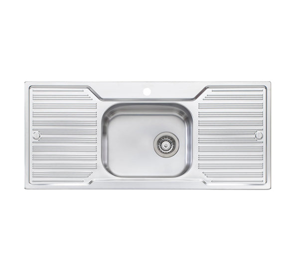 Oliveri Dz133 Diaz Single Bowl Double Drainer Topmount Sink Top Mounted Kitchen Sinks