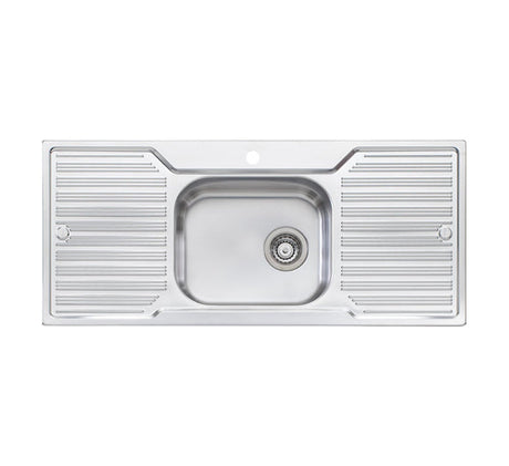 Oliveri Dz133 Diaz Single Bowl Double Drainer Topmount Sink Top Mounted Kitchen Sinks