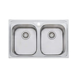 Oliveri Dz23Tu Diaz Double Bowl Sink Top Mounted Kitchen Sinks