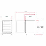 Husky Vino Pro 154L Dual Zone Under Counter Wine Fridge in Black Door Trim HUS-WC54D-BK-ZY