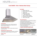 Euro Appliances EA60SX 600mm Stainless Steel Pyramid Canopy - Clearance Discount