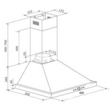 Euro Appliances Ea60Xr 600Mm Stainless Steel Pyramid Canopy With Baffle Filters And Remote Control