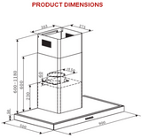 Euro Appliances Ea90Strs 90Cm Straight Touch Control Canopy Rangehoods