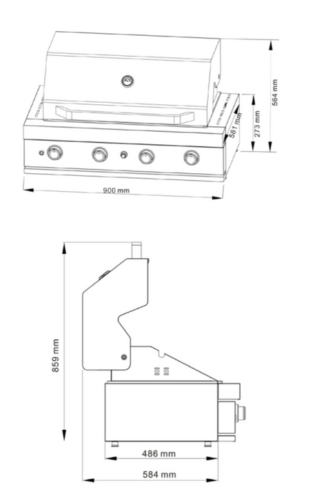 Euro Appliances Eal900Rbq 90Cm Built In Bbq In