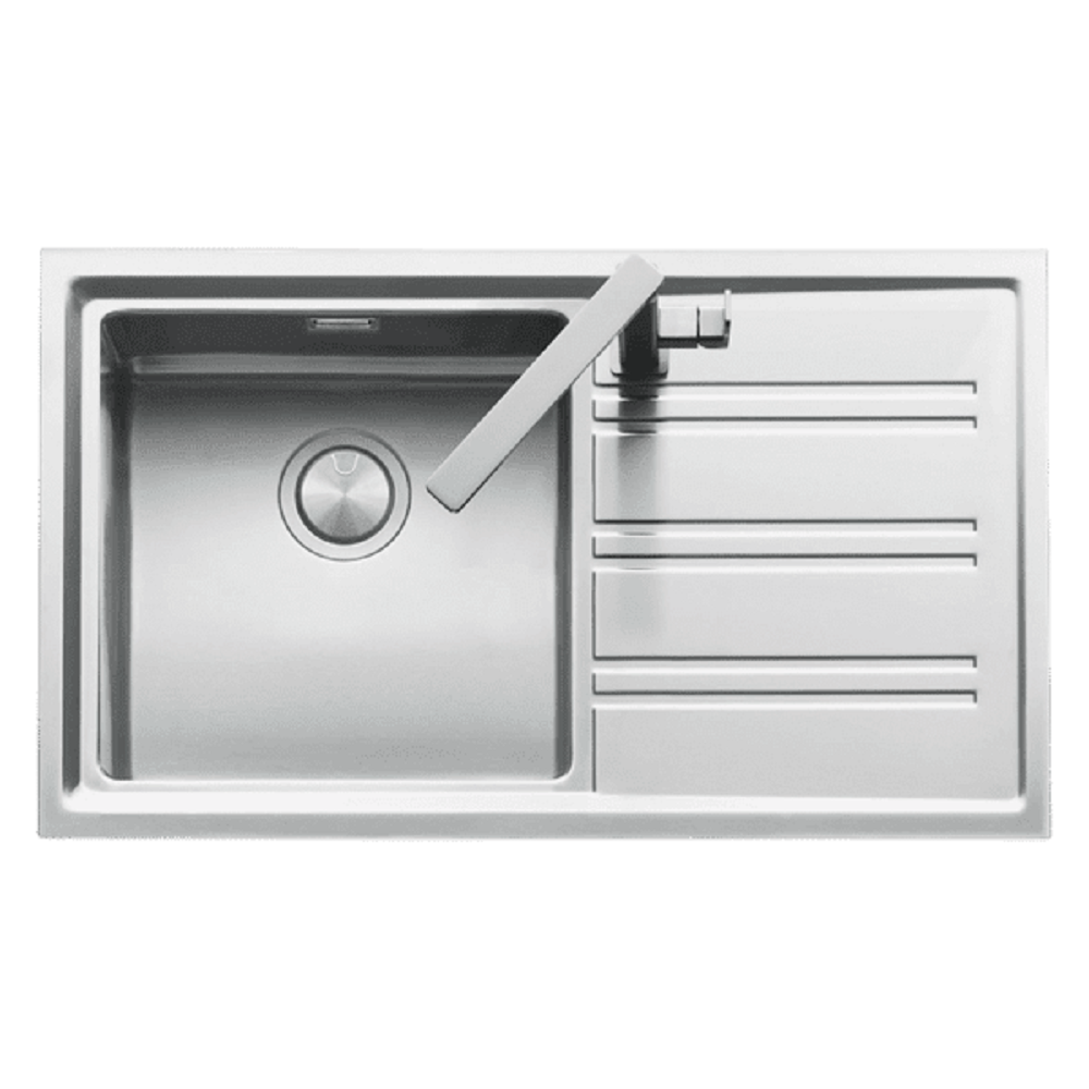 Abey Easy Sink, 860x500mm, Topmount, Left Bowl with Drainer, EASY100L