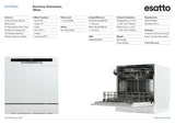 Esatto EBTDW2D 60cm Benchtop Dishwasher, White