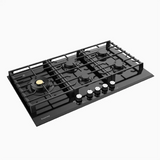 Euromaid EC95GLB 90cm 5 Burner Black Glass Gas Cooktop - Ex Display Discount