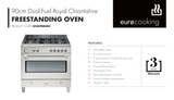 Euro Appliances ECSH900WH 90cm White Dual Fuel Royal Chiantishire - Ex Display Discount