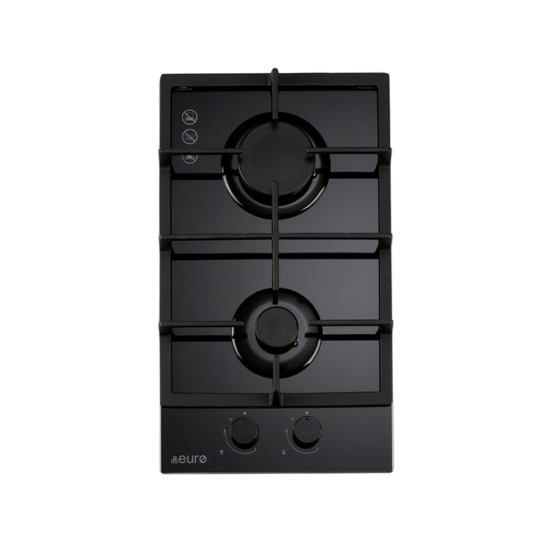 Euro Appliances ECT300GBK2 30cm Gas on Glass Cooktop - Special Order