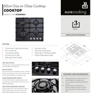 Euro Appliances ECT600GBK2 60cm Natural Gas Cooktop