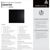 Euro Appliances ECT600IN2 60cm Induction Cooktop - Pre Order