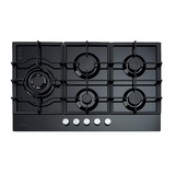 Euro Appliances Ect900Gbk2 90Cm 5 Burner Gas On Glass Cooktop