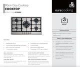 Euro Appliances ECT900GX 90cm Natural Gas Cooktop - Cosmetic Defect Discount - Next Day Availability